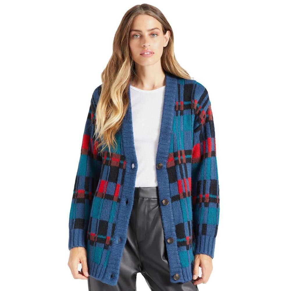 Brixton Women's Grandpa Chic Ferriss Cardigan Joe Blue XS / S 90s Skater Girl